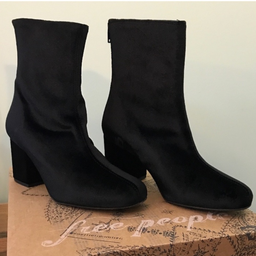 Free People Velvet Cecile Ankle Boots